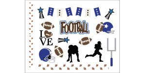 Football - Blue Stickers