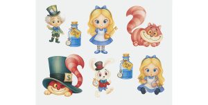 Alice In Wonderland Stickers