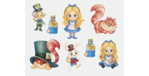 Alice In Wonderland Stickers