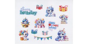 Unicorn Birthday Stickers