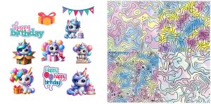 Unicorn Birthday Journal Set