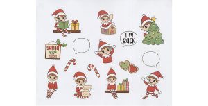 Christmas Elf Journal Cutouts 1125