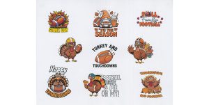 Turkey And Touchdowns Stickers