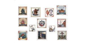 Nautical Stamps Stickers