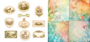 Vintage Easter Tags Journal Set 0426