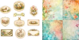 Vintage Easter Tags Journal Set 0426