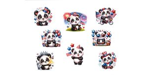 Patriotic Panda Stickers