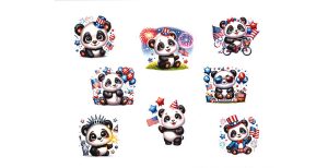 Patriotic Panda Stickers