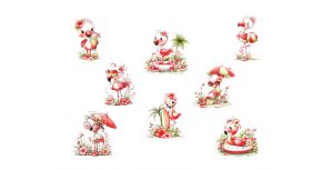 Summer Flamingo Stickers