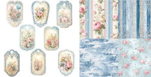 Shabby Blue Tags Journal Set 0826